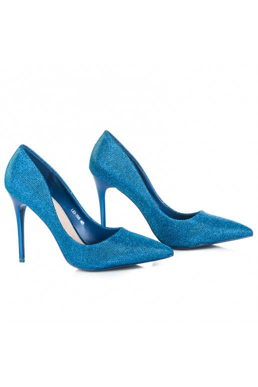 Scarpe con tacco lucide blu LEI-105BL