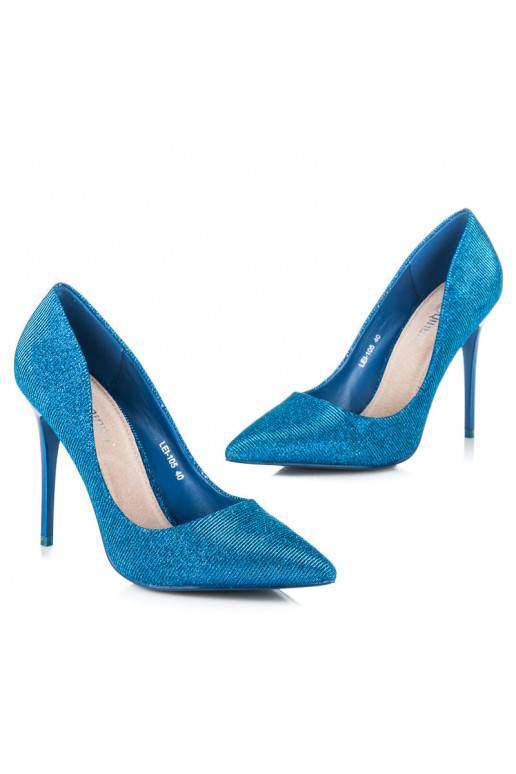 Scarpe con tacco lucide blu LEI-105BL
