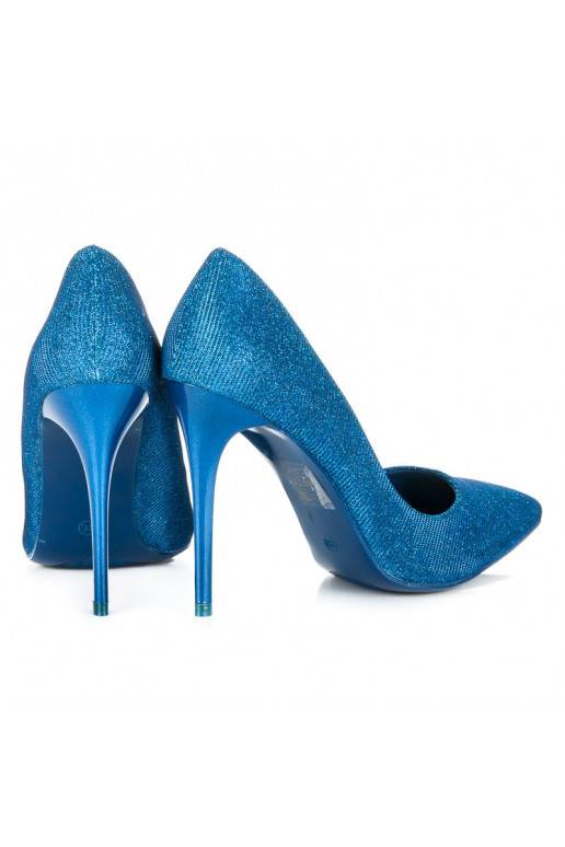 Scarpe con tacco lucide blu LEI-105BL