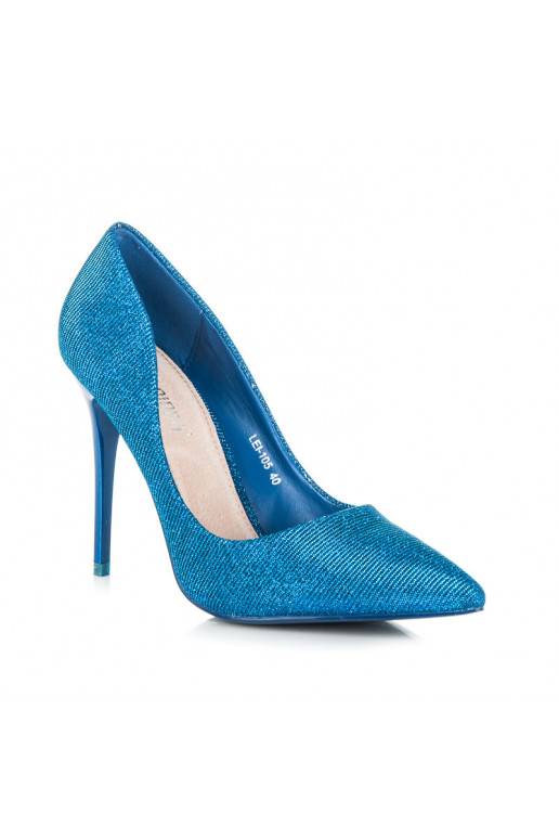 Scarpe con tacco lucide blu LEI-105BL