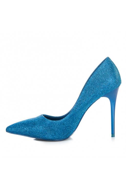 Scarpe con tacco lucide blu LEI-105BL