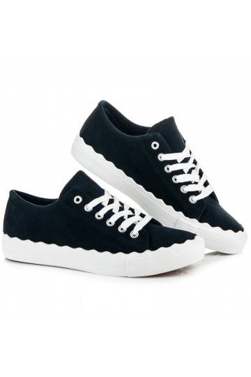 Scarpe da tennis stringate blu scuro AB-174DK.BL