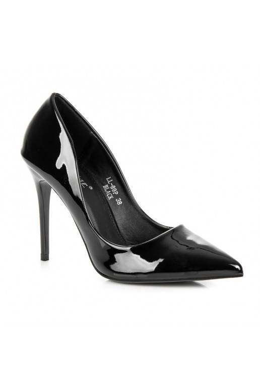 Scarpe col tacco in vernice nera