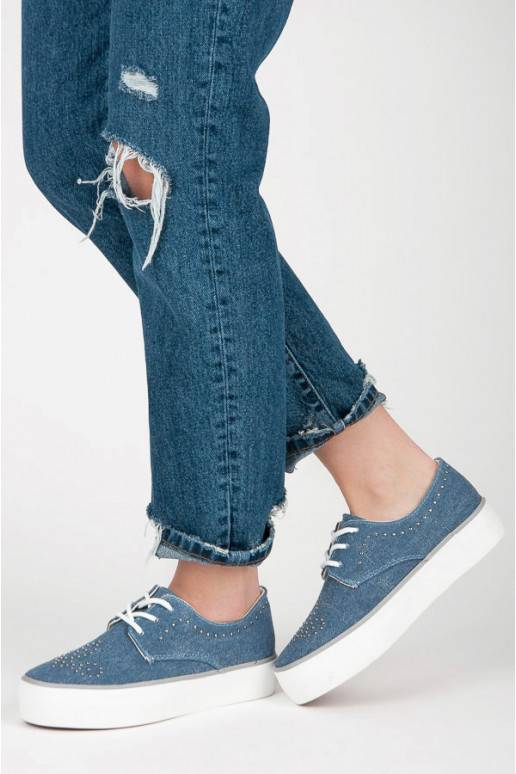 Kylie stivali grossi blu con rivetti K1832001JE