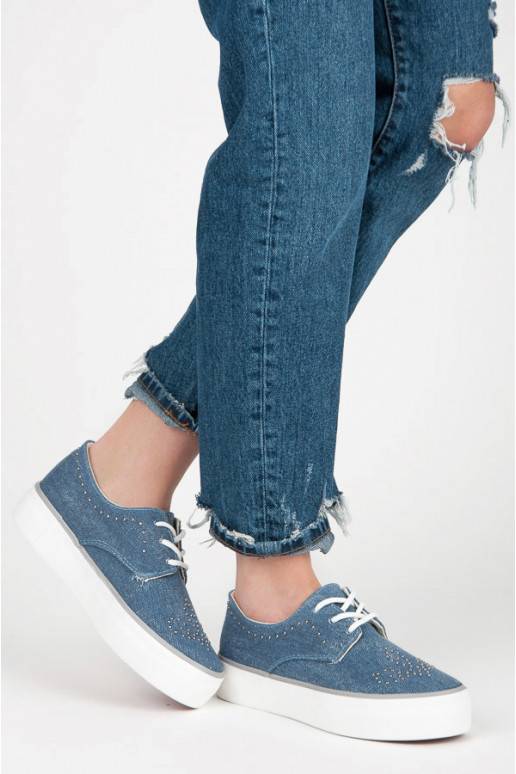 Kylie stivali grossi blu con rivetti K1832001JE