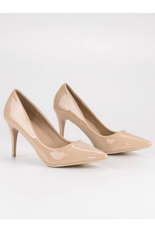 Scarpe con tacco in vernice beige di Comer EL1611D.BE