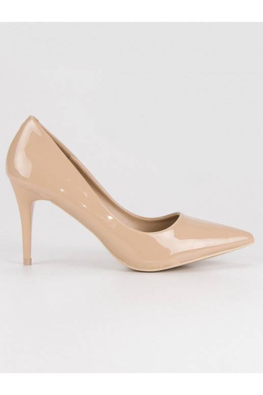 Scarpe con tacco in vernice beige di Comer EL1611D.BE