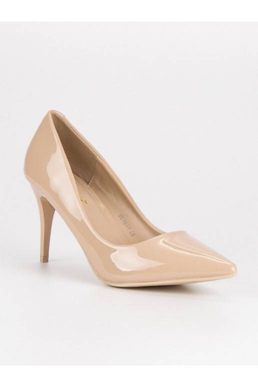 Scarpe con tacco in vernice beige di Comer EL1611D.BE