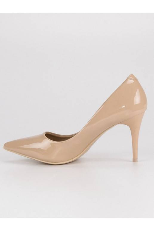 Scarpe con tacco in vernice beige di Comer EL1611D.BE