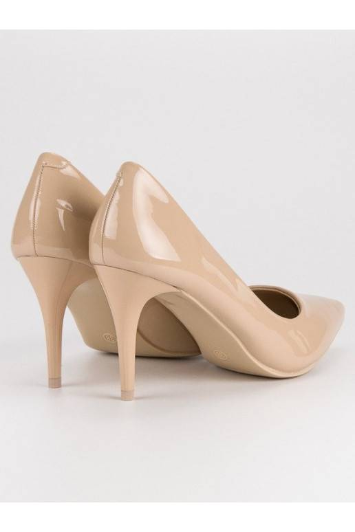 Scarpe con tacco in vernice beige di Comer EL1611D.BE