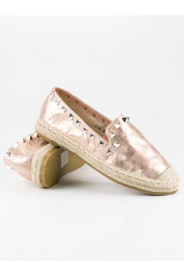 Rausvo aukso spalvos espadrilės su kniedėmis Forever Folie LX164CHA  - 1 2