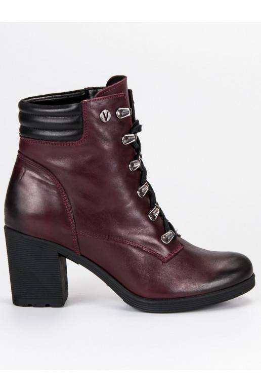 Scarpe rosso scuro da donna VINCEZA Lace Up 1274/5BUR
