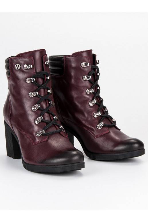 Scarpe rosso scuro da donna VINCEZA Lace Up 1274/5BUR