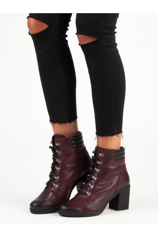 Scarpe rosso scuro da donna VINCEZA Lace Up 1274/5BUR