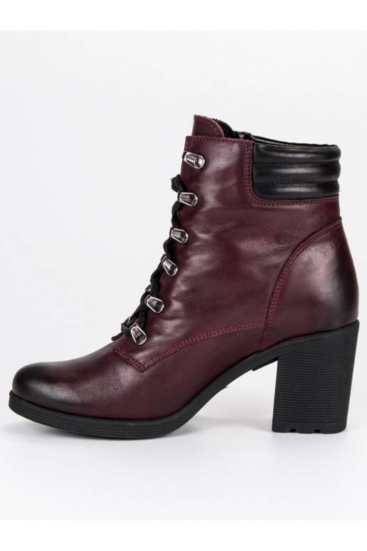 Scarpe rosso scuro da donna VINCEZA Lace Up 1274/5BUR