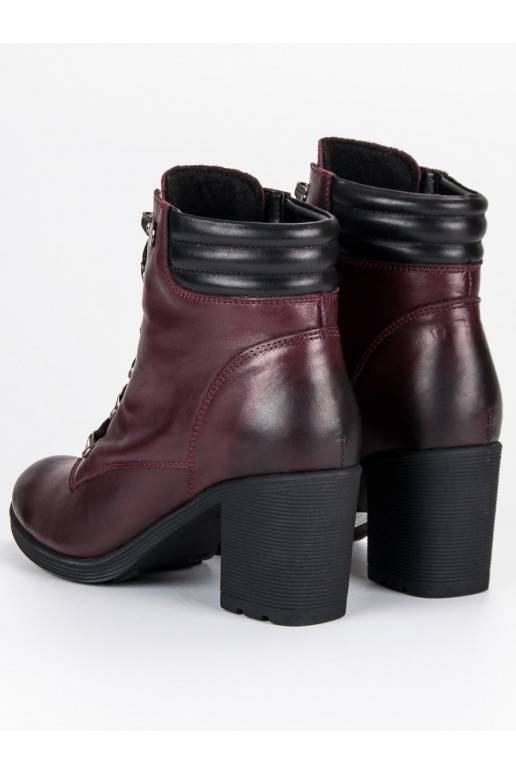 Scarpe rosso scuro da donna VINCEZA Lace Up 1274/5BUR