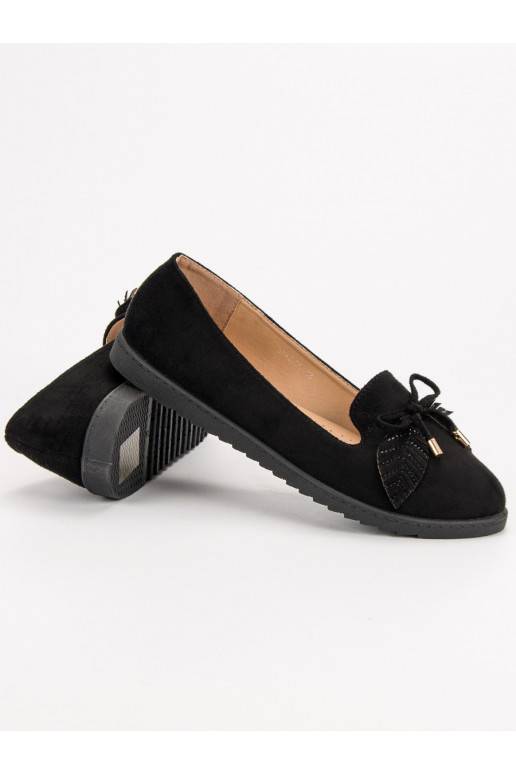 Ballerine in camoscio nero SBHX-20B