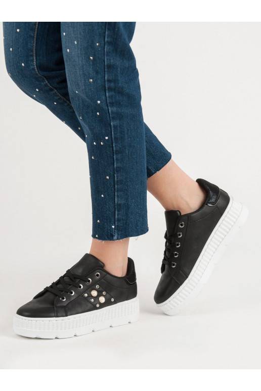 Juodos spalvos batai su platforma  - 5