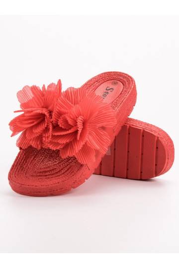 Pantofole rosse con fiori BAT_CK88R 2