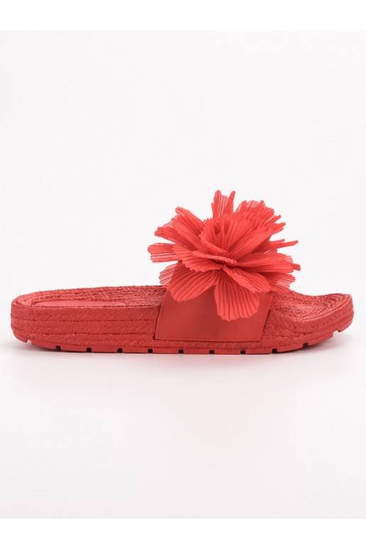 Pantofole rosse con fiori BAT_CK88R