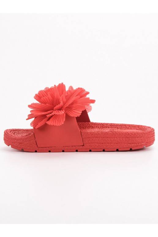 Pantofole rosse con fiori BAT_CK88R