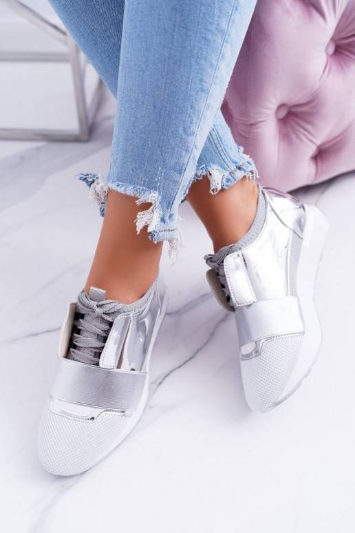 Lu Boo sidabro spalvos sportinio stiliaus batai Madoni BAT_980-10 SILVER LU BOO - 3