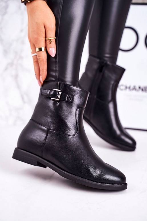 Pašiltinti aulinukai su sagtimis juodos spalvos J.STAR But - 1