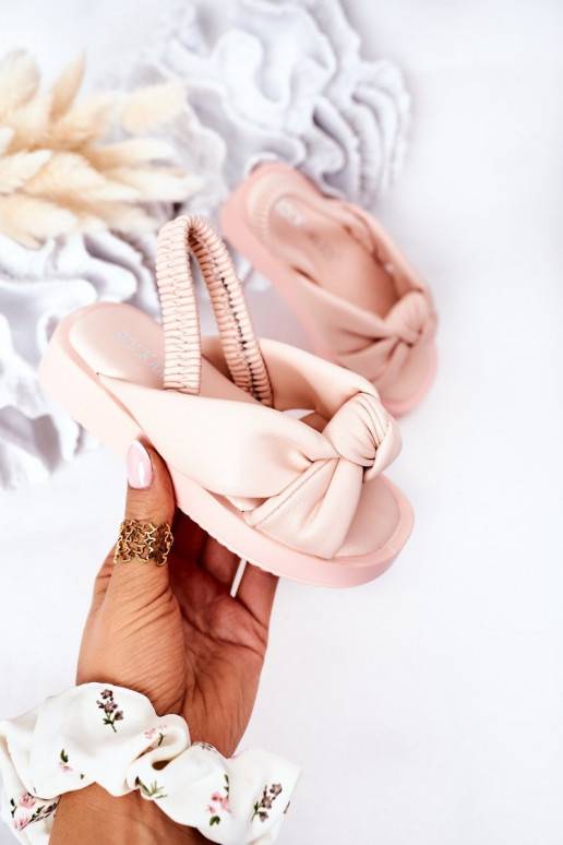 Sandali per bambini con chiusura a scatto, colore rosa