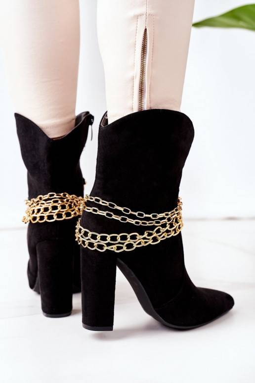 Stivali riscaldati con tacco in nero... Stivali riscaldati con tacco in nero...