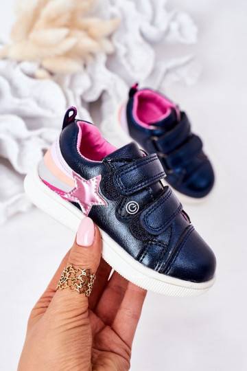 Scarpe sportive per bambini con un arcobaleno in colore blu scuro 2