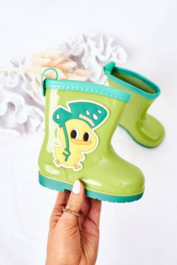 Scarpe in gomma per bambini di colore verde