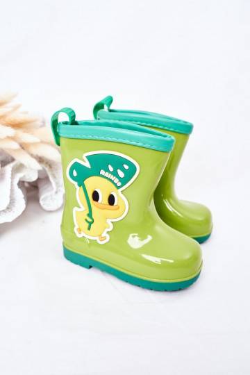 Scarpe in gomma per bambini di colore verde 2