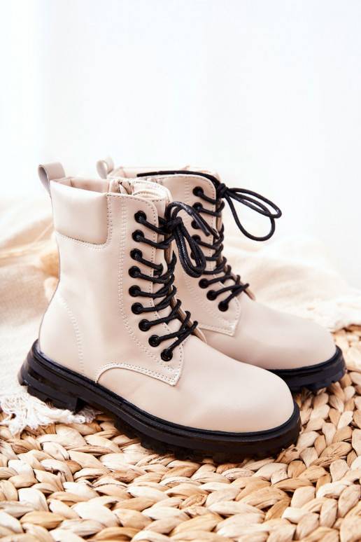 Stivali per bambini modello classico con cerniere beige Clarika