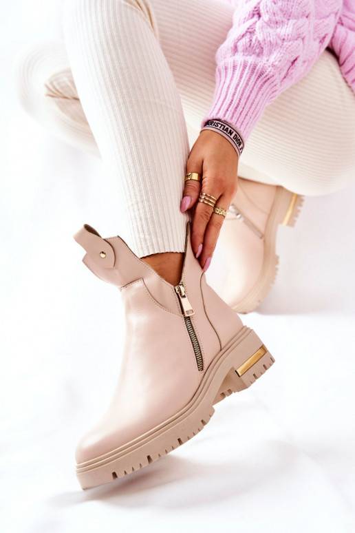 Stivali riscaldati Cut Out Crolisia beige