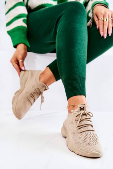 Scarpe stile sportivo Scarpe modello sneakers in materiale colore beige Nolene 2