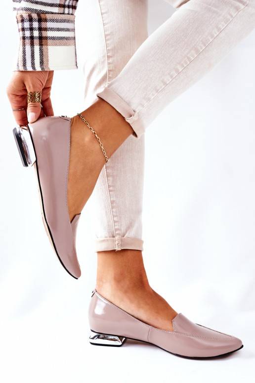 Mocassini con tacco argento Laura... Mocassini con tacco argento Laura...