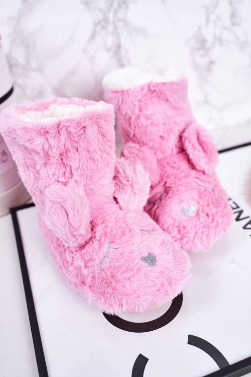 Calde pantofole per bambini nel colore rosa Sleepyhead
