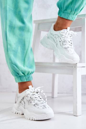 Scarpe modello sneakers con suola massiccia alla moda in colore bianco Your Style 2