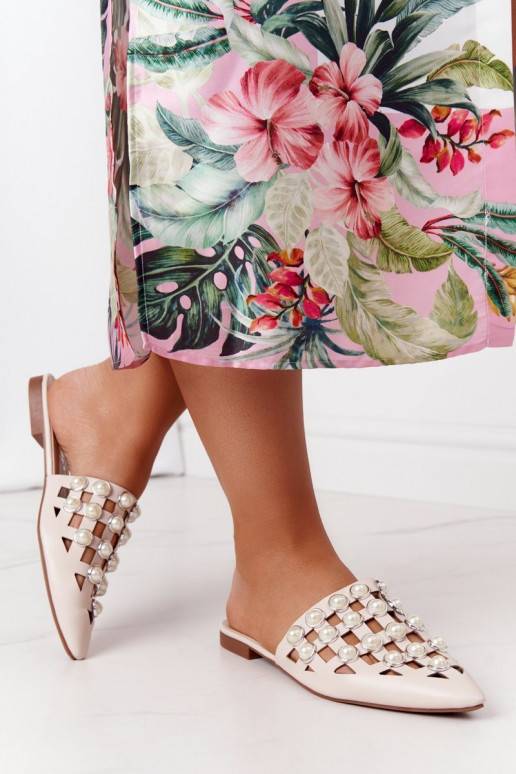 Pantofole con suola I Perłami beige... Pantofole con suola I Perłami beige...