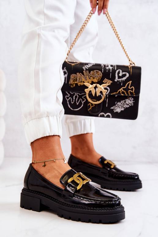 Scarpe con effetto vernice e ornamenti La.Fi nere Laurene