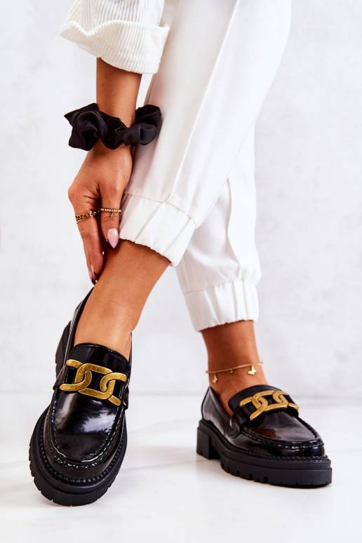 Scarpe con effetto vernice e ornamenti La.Fi nere Laurene