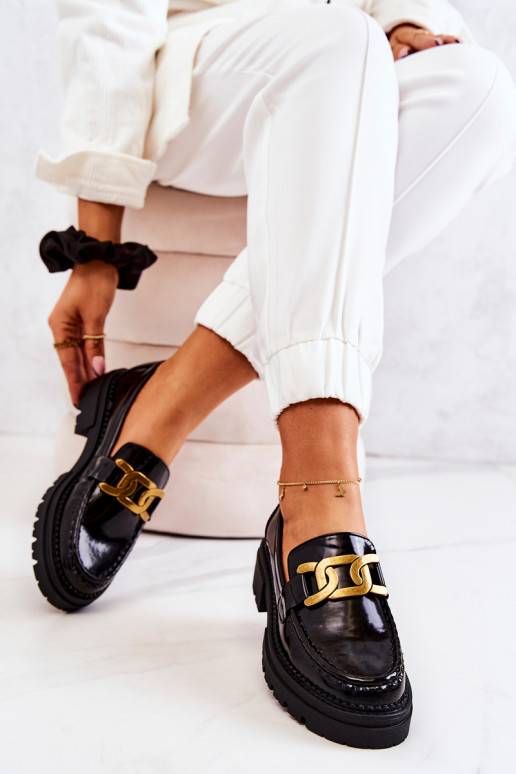Scarpe con effetto vernice e ornamenti La.Fi nere Laurene