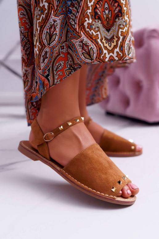 Sandali da donna in camoscio marrone