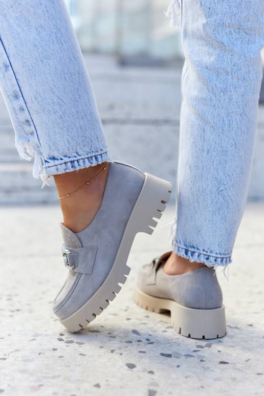 Scarpe alla moda realizzate in pelle scamosciata grigia Rayhan