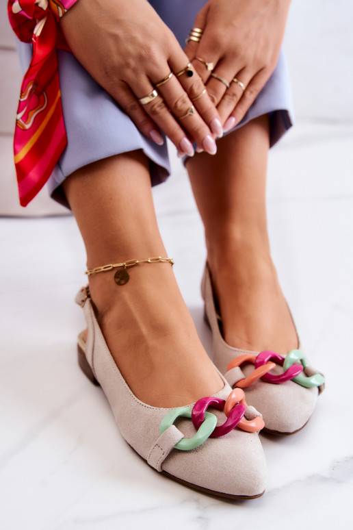 Ballerine in camoscio con catene... Ballerine in camoscio con catene...