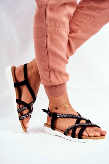 Sandali da donna Lu Boo con occhi scintillanti in colore nero Feen