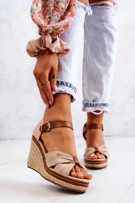 Sandali da donna con plateau Big Star beige