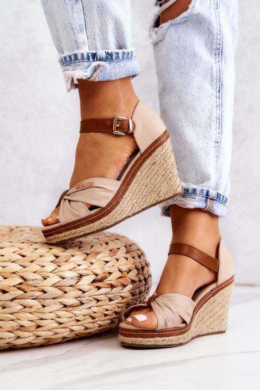 Sandali da donna con plateau Big Star beige