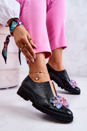 Scarpe in stile elegante con ornamenti in colore kaki Cindy