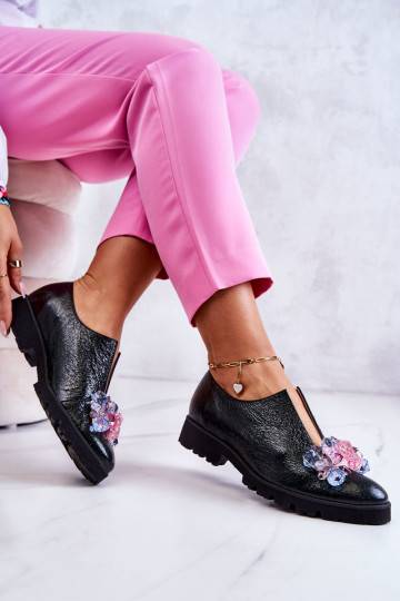 Scarpe in stile elegante con ornamenti in colore kaki Cindy 2
